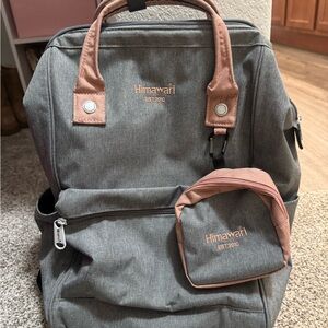 Gray and Pink Backpack